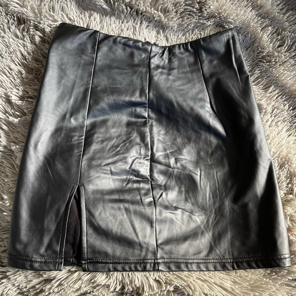 Faux leather skirt